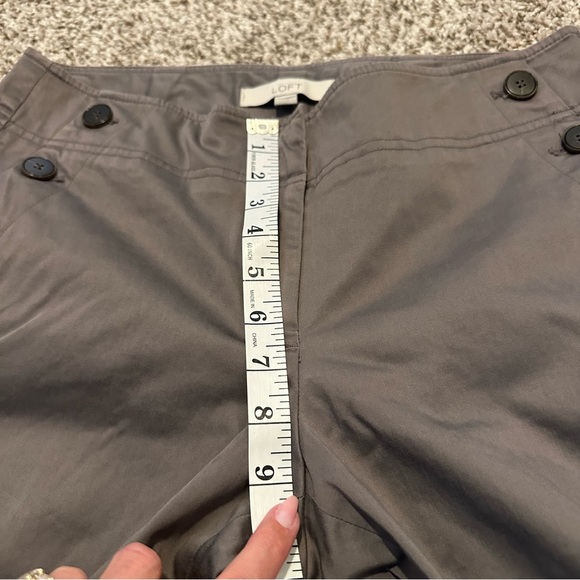 LOFT Mid-Waist Academia Bootcut Sailor Style Trousers in Gray Brown, Size 6 - Picture 4 of 11